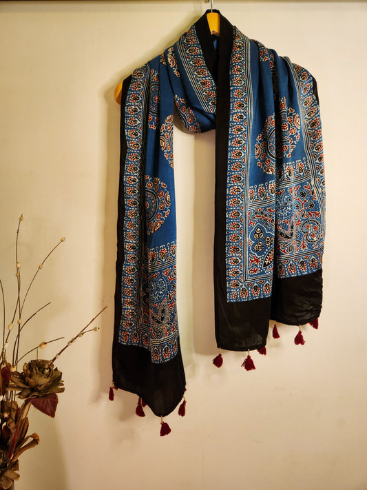 Ajrakh Modal Silk Stole