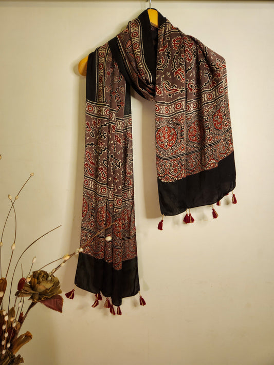 Ajrakh Modal Silk Stole