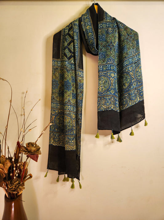 Ajrakh Modal Silk Stole